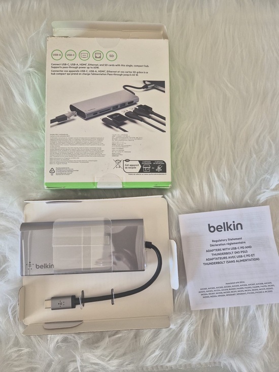 belkin Other - Belkin USB-C Hub / Multiport Adapter (6-in-1) with HDMI, Ethernet & SD
